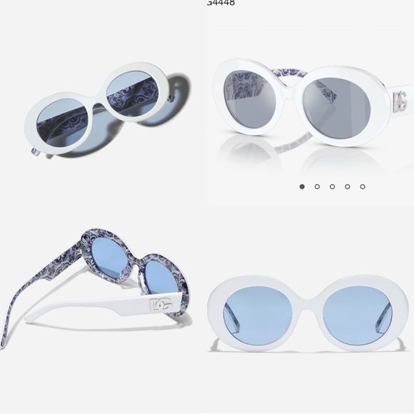 Authentic DOLCE & GABBANA DG 4448 WHITE/BLUE SILVER 51/20/145 women Sunglasses - Picture 5 of 15
